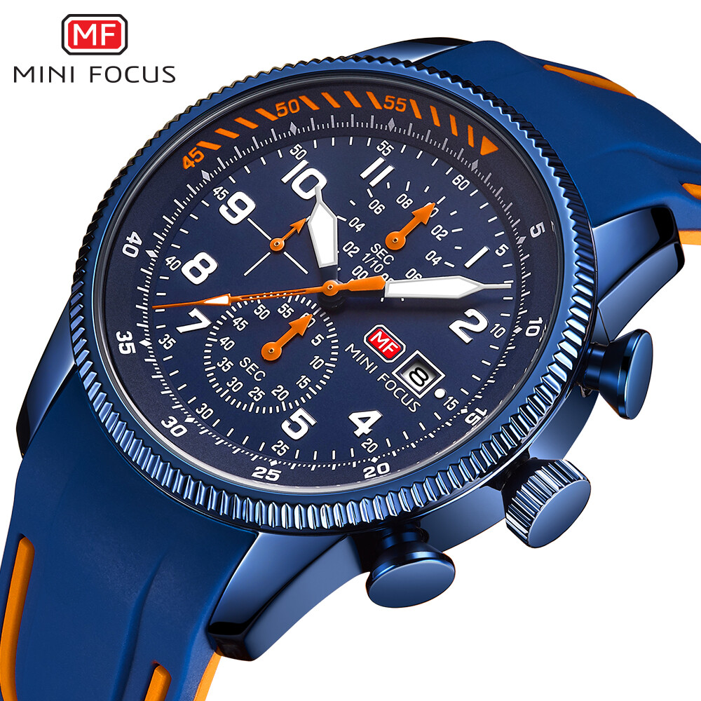 MINI FOCUS Men Sport Watch Chronograph Wristwatch Luminous Calendar Boys Watches