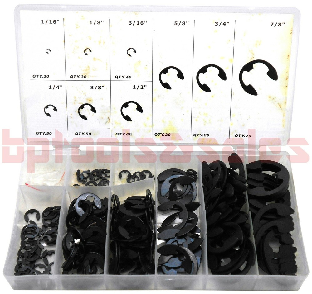300pc E-CLIP ASSORTMENT SET RETAINING E-CLIP ASSORTED RADIAL EXTERNAL FASTENER