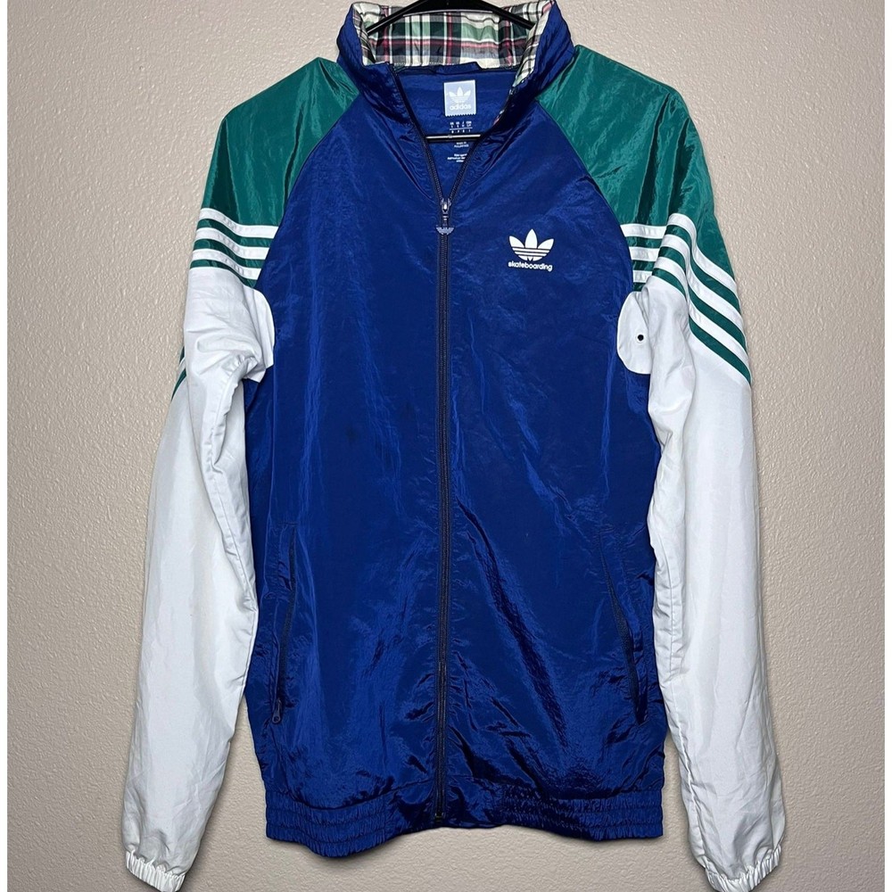 Adidas Skateboarding Crinkle Nylon Windbreaker Colorblock Jacket Size S
