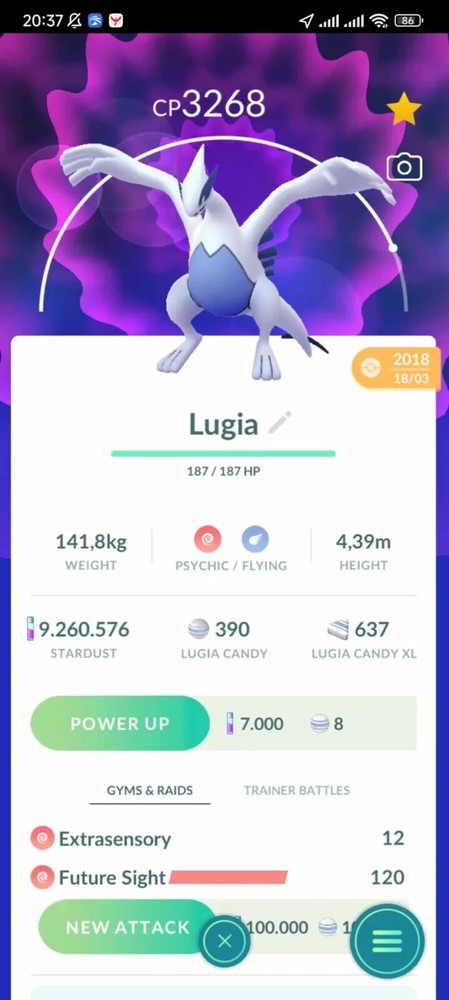 Lugia Level 50 for Master League PVP - 2018 Catch