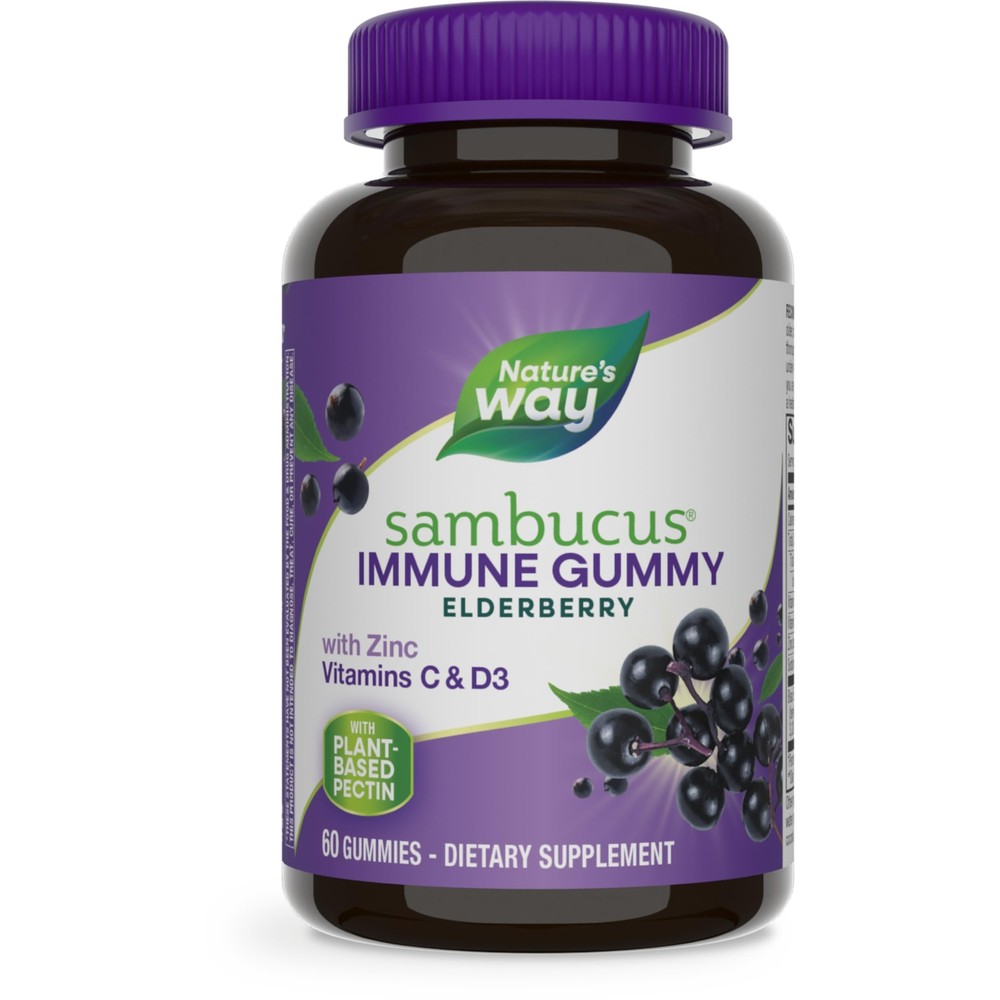 Nature’s Way Sambucus Elderberry Immune Gummies Daily Immune Support for Kids...