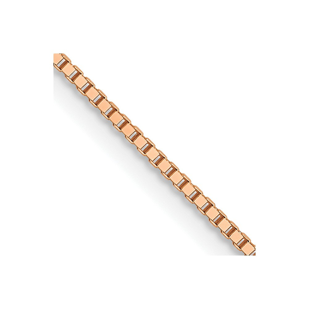 14K Rose Gold .7mm Box with Lobster Clasp Chain Necklace 16