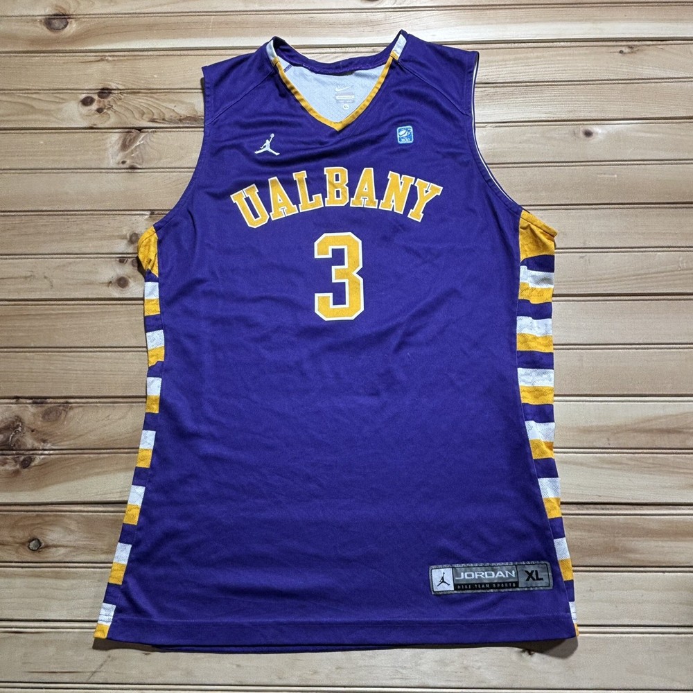 Jordan Nike Ualbany College Basketball Jersey Size XL Purple NCAA