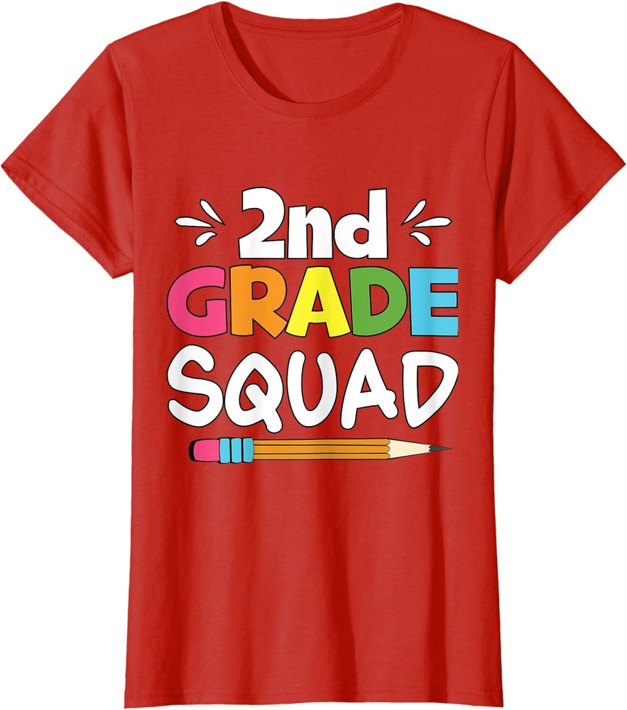 2nd Grade Squad Second Team Back To School Cool Gift Ladies' Crewneck T-Shirt