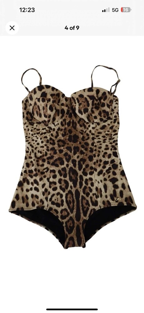 Dolce Gabbana Leopard Swimsuit Size 5 Italian