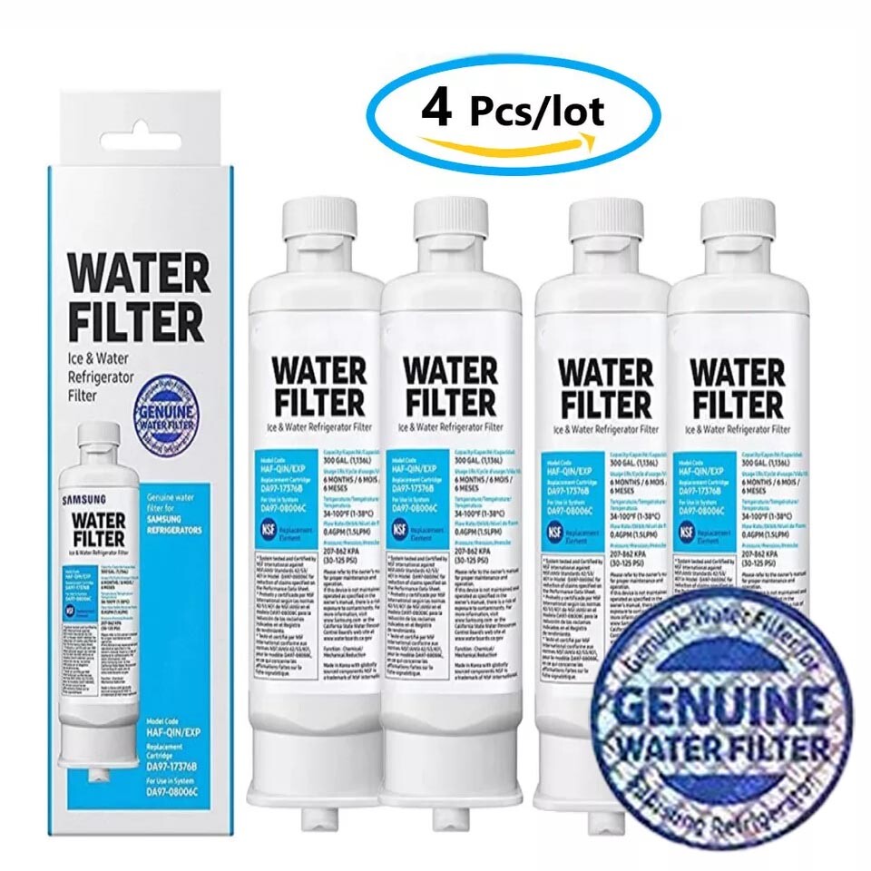 4 PACK Genuine Samsung DA97-17376B HAF-QIN/EXP REFRIGERATOR Water Filter US~
