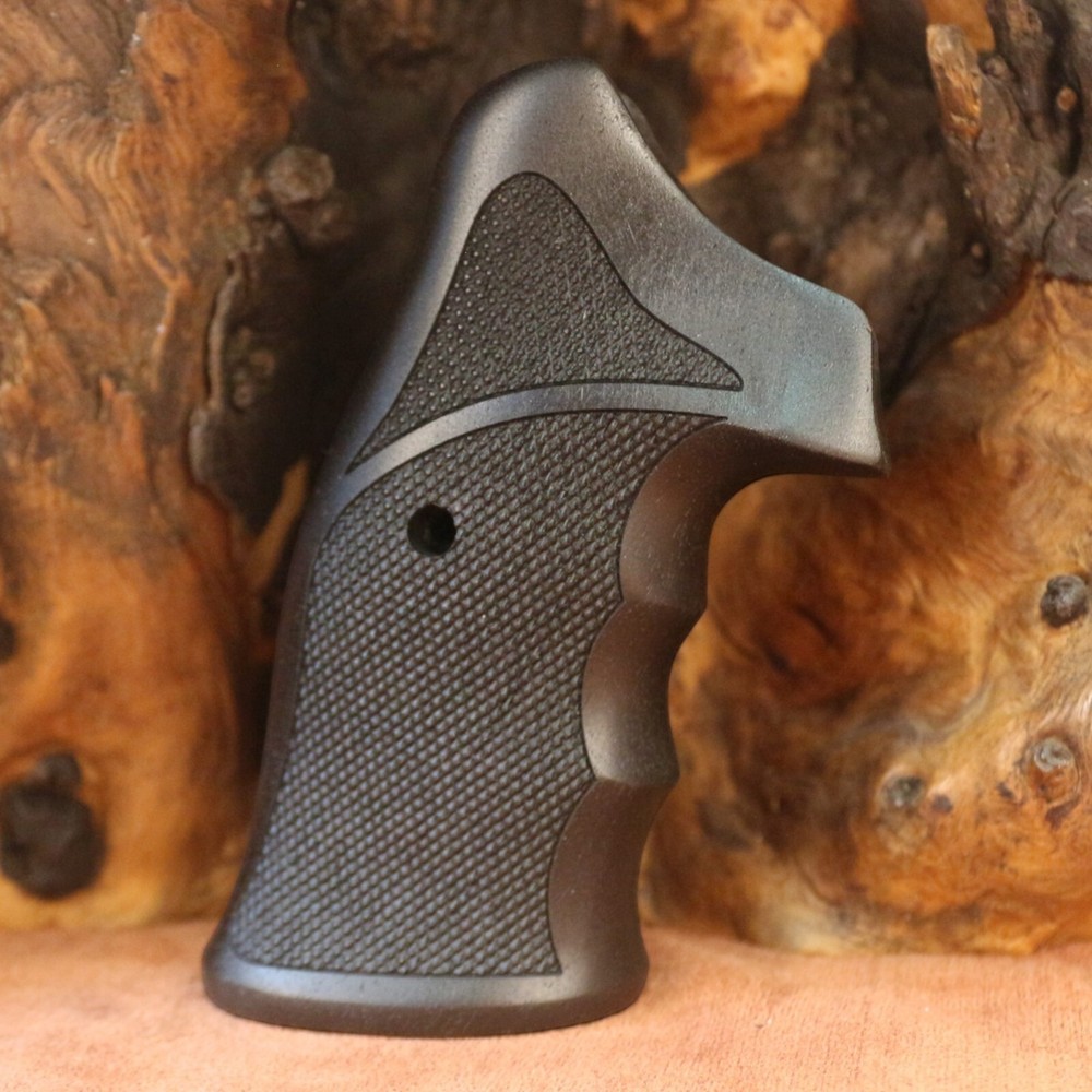 Smith Wesson K & L Frame Squarebutt Black Walnut Wooden Grips, (Black Painted)