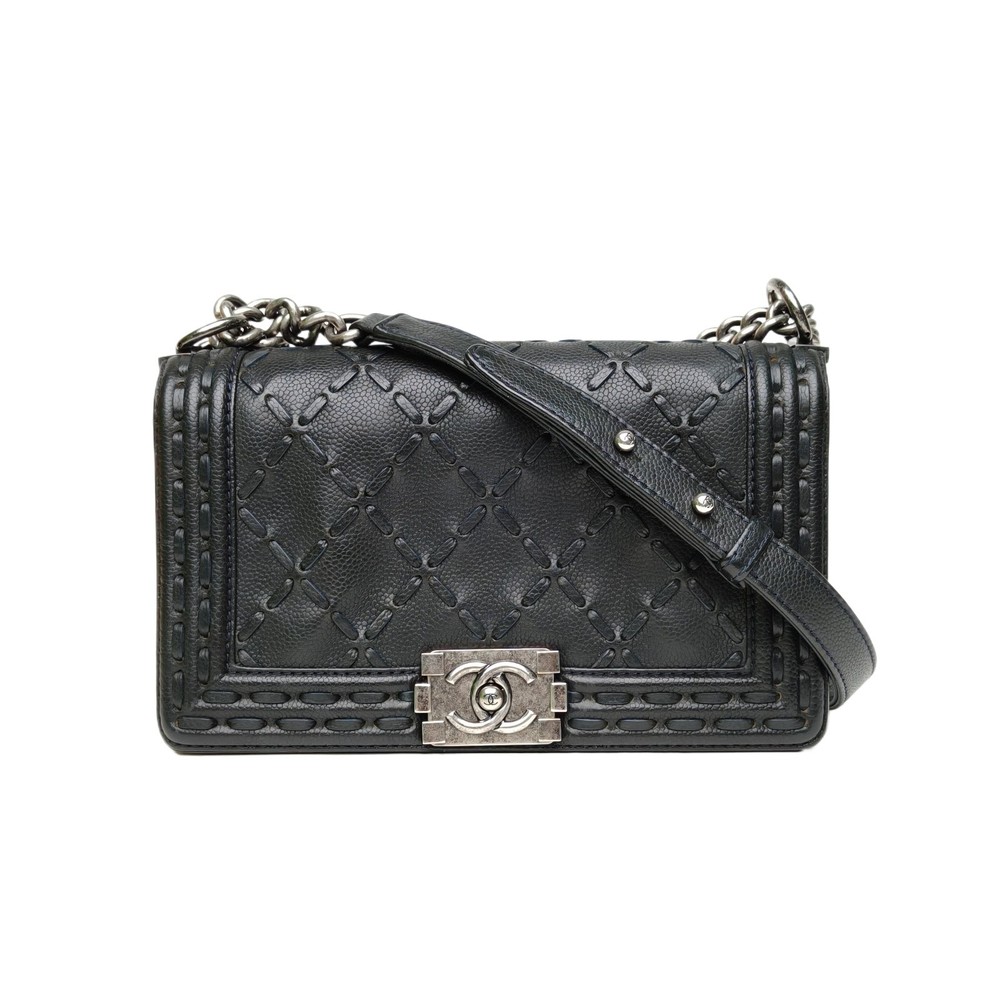 CHANEL Leboy Medium 25cm Black Grained Calfskin  P206436369