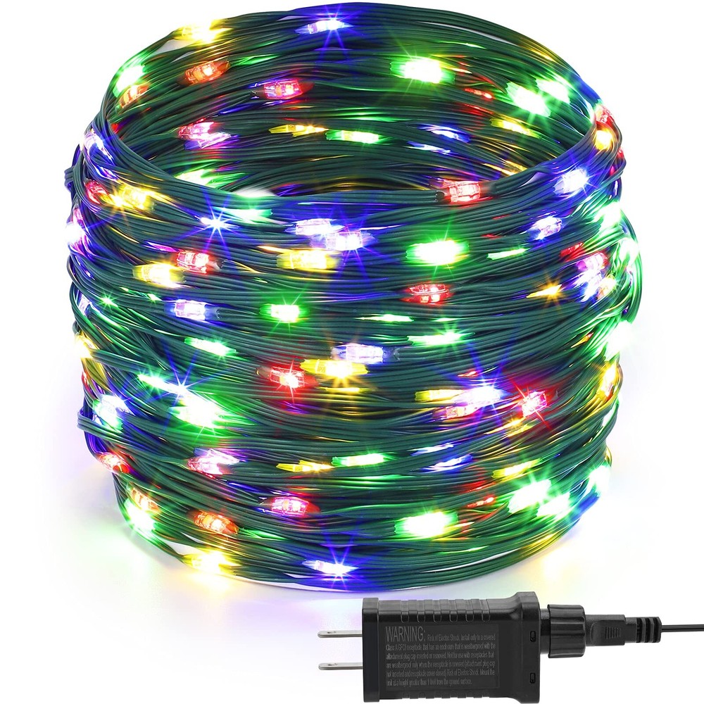 Toubik 300 LED Christmas Lights 110ft Outdoor Indoor 8 Modes Multicolor End-to-End String Lights
