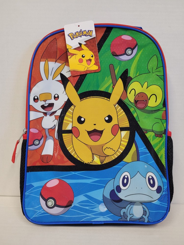Large Backpack Pokemon Pikachu Friends Blue/Red/Green 16