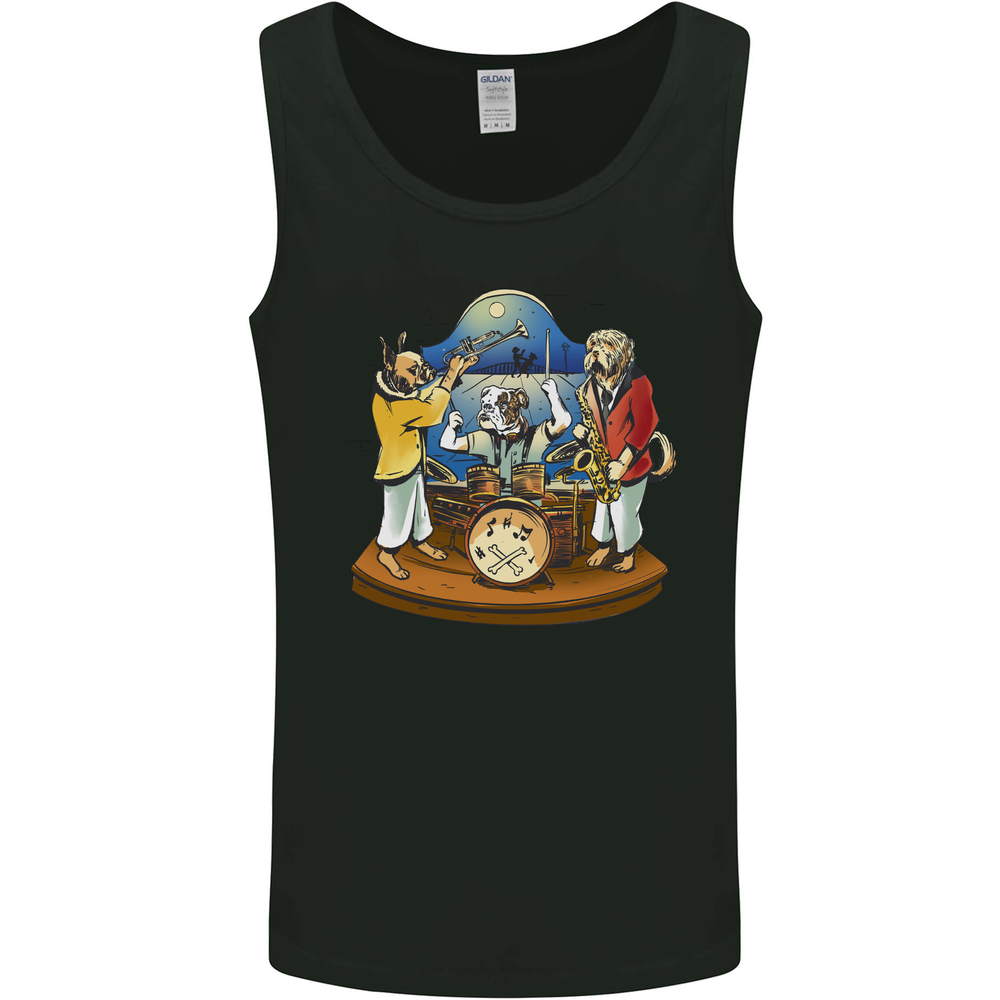 Dog Jazz Band Funny Music Mens Vest Tank Top