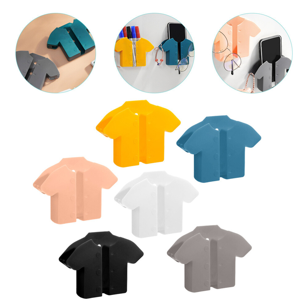 6 Pcs Remote Control Storage Box Wall Phone Holder for Living Room