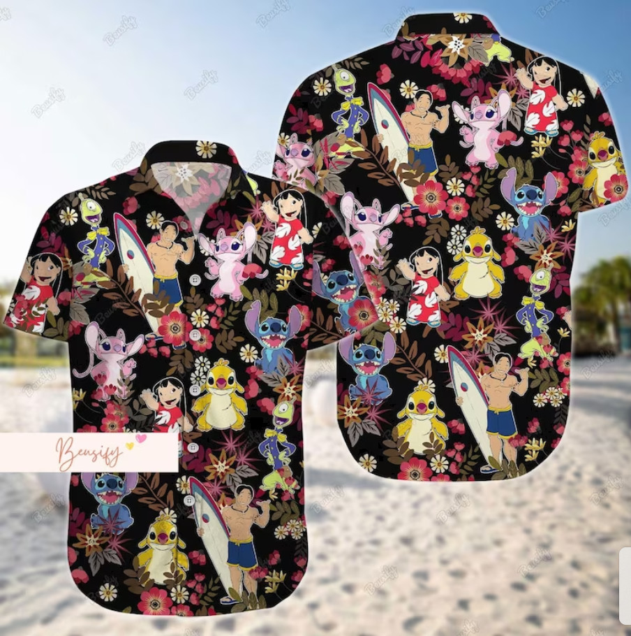 Stitch Button 3D HAWAII SHIRT Mother Day Gift All Over Print Best Price Us Size