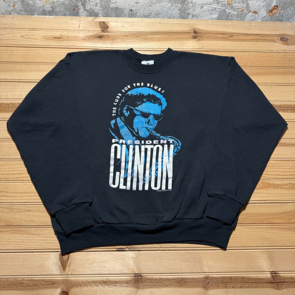 Vintage 1992 Lee President Bill Clinton Graphic Crewneck Sweatshirt USA Made XL