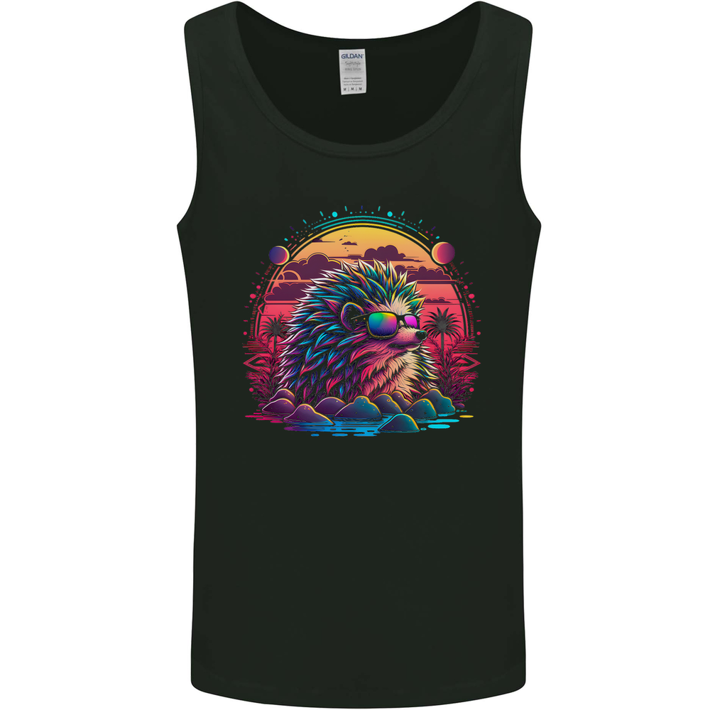 A Retro Hedgehog Mens Vest Tank Top
