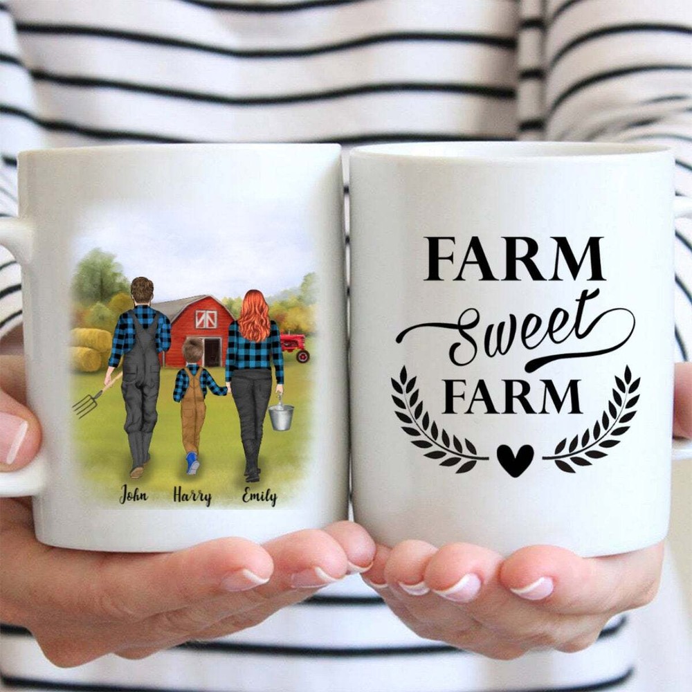 Parents With 1 Teen Mug Farming Lovers Mug Cup Birthday Gift Personalized Coffee
