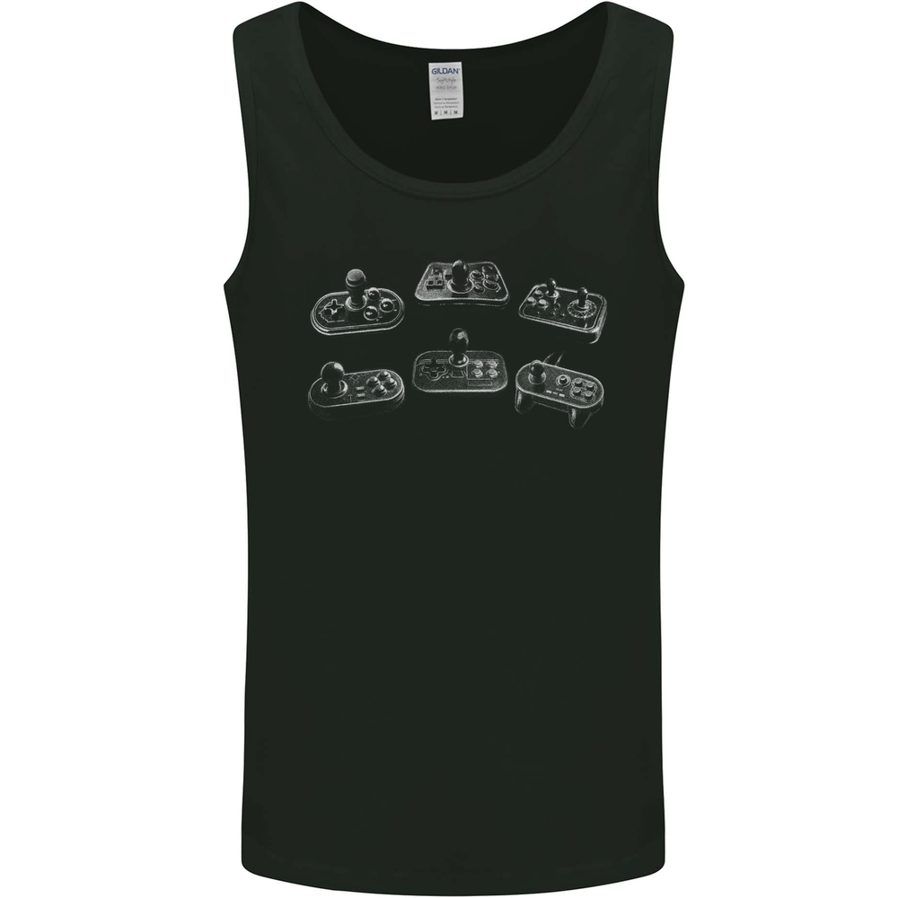 Retro Joypads Joystick Gaming Gamer Controller Mens Vest Tank Top