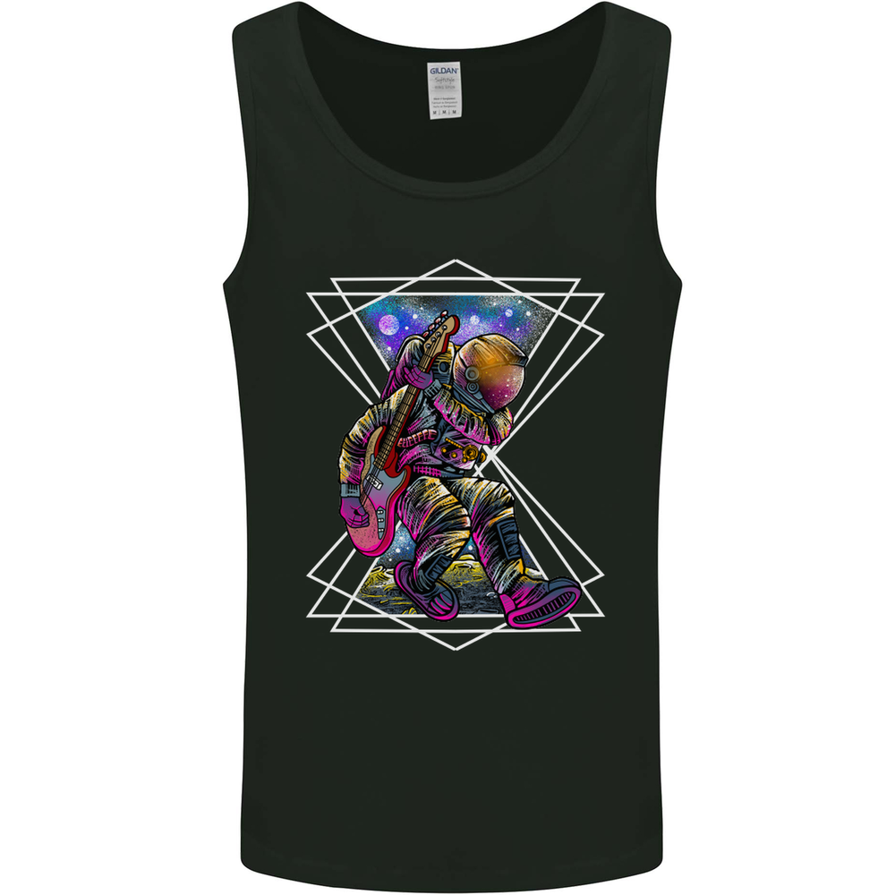 An Astronaut Playing a Guitar Guitarist Mens Vest Tank Top