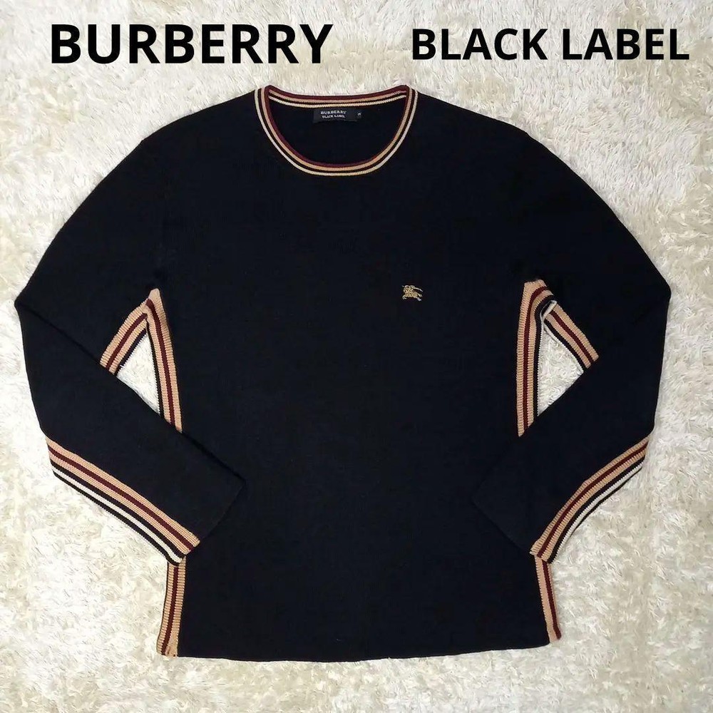 Burberry Black Label Nova Stripe Long Sleeve Sweater Size 2 M F/S from Japan