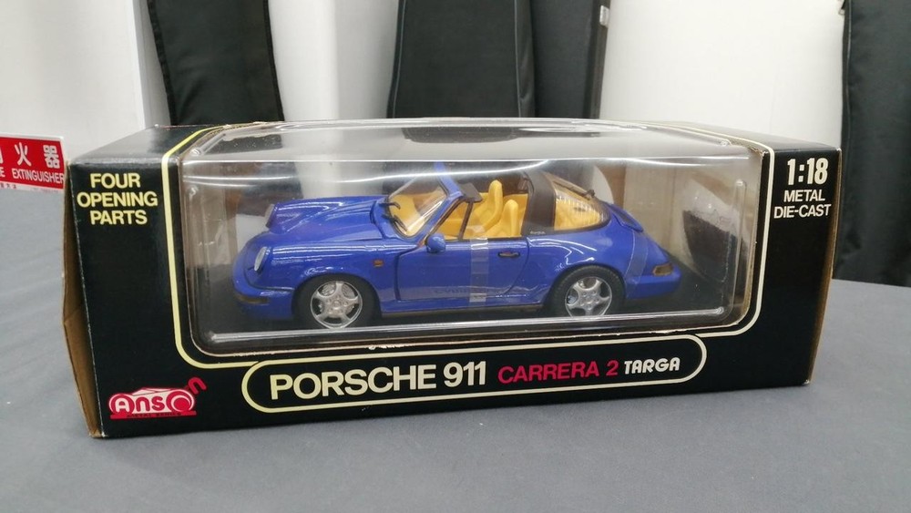 Anson Porsche 911 Carrera 2 Targa Blue Diecast Minicar GF296