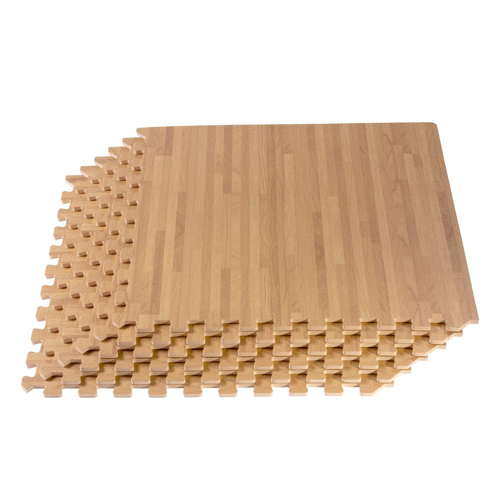Premium Wood Grain 3/8 Inch Interlocking Foam Floor Tiles for Realistic Forest Floor Look