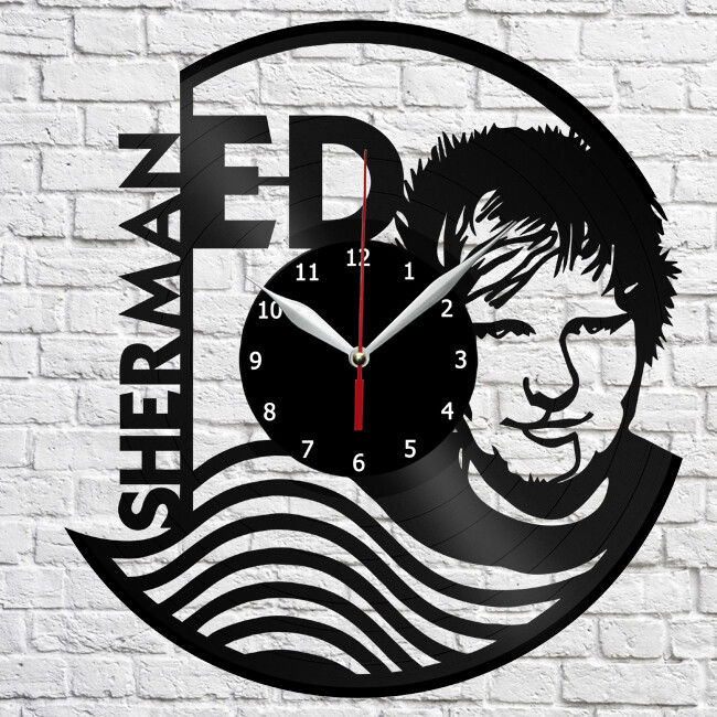 ED Sherman Retro Vinyl Record Wall Clock 12 Inch Art Deco Home Decor