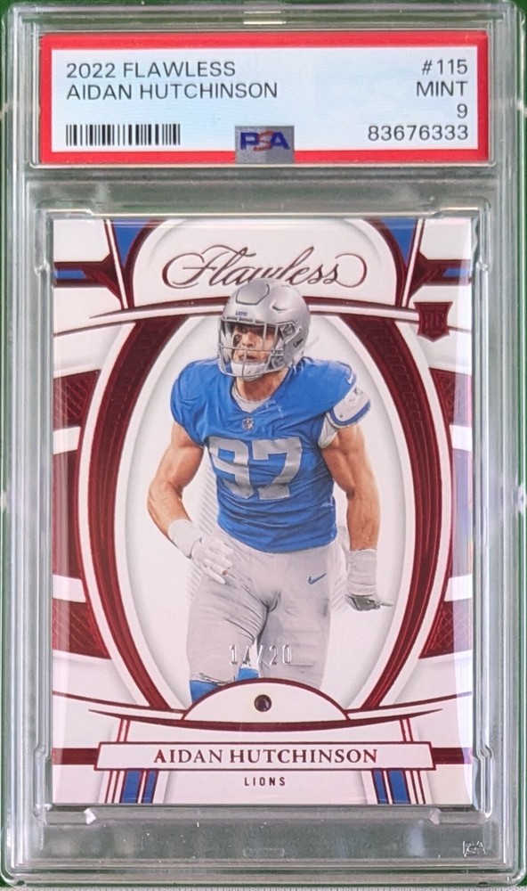 2022 Flawless Aidan Hutchinson RC Ruby Gem /20 PSA 9 Mint Detroit Lions #115