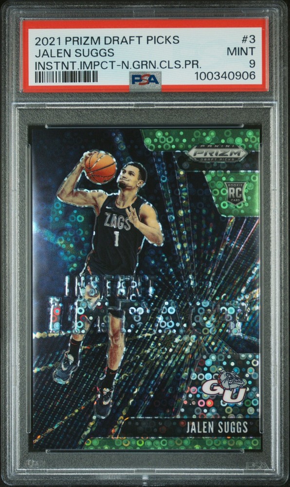 PSA 9 Jalen Suggs 2021 Prizm Draft Picks Instant Impact Green RC 2/5 #3