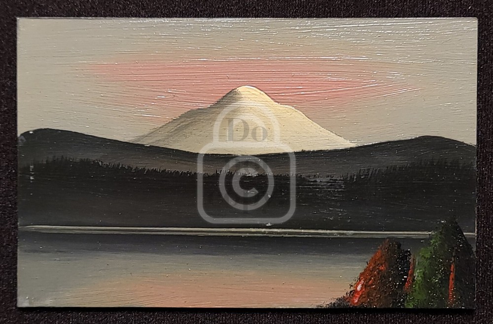 Vintage 1920s Hand-Painted Mt. Hood Postcard - Columbia River View