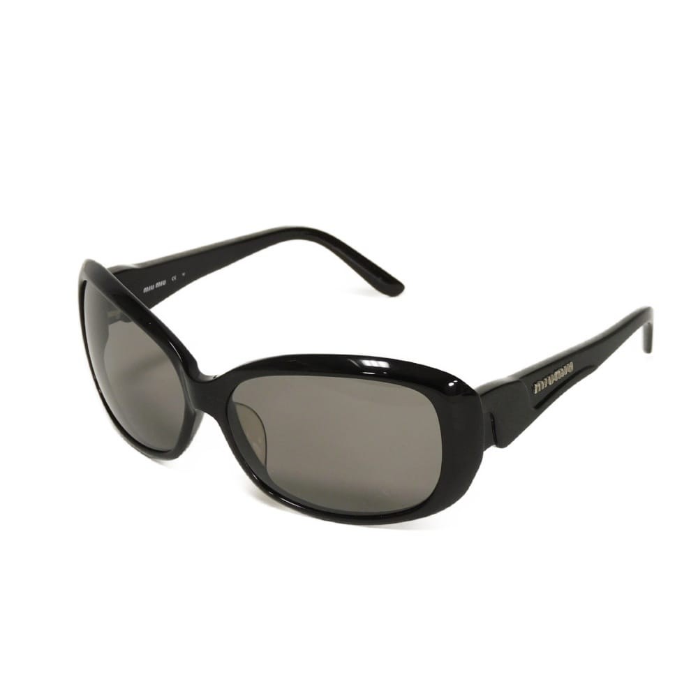 Miumiu Sunglasses Square Shape Eyewear Clear Gray Logo Metal Acetate Black