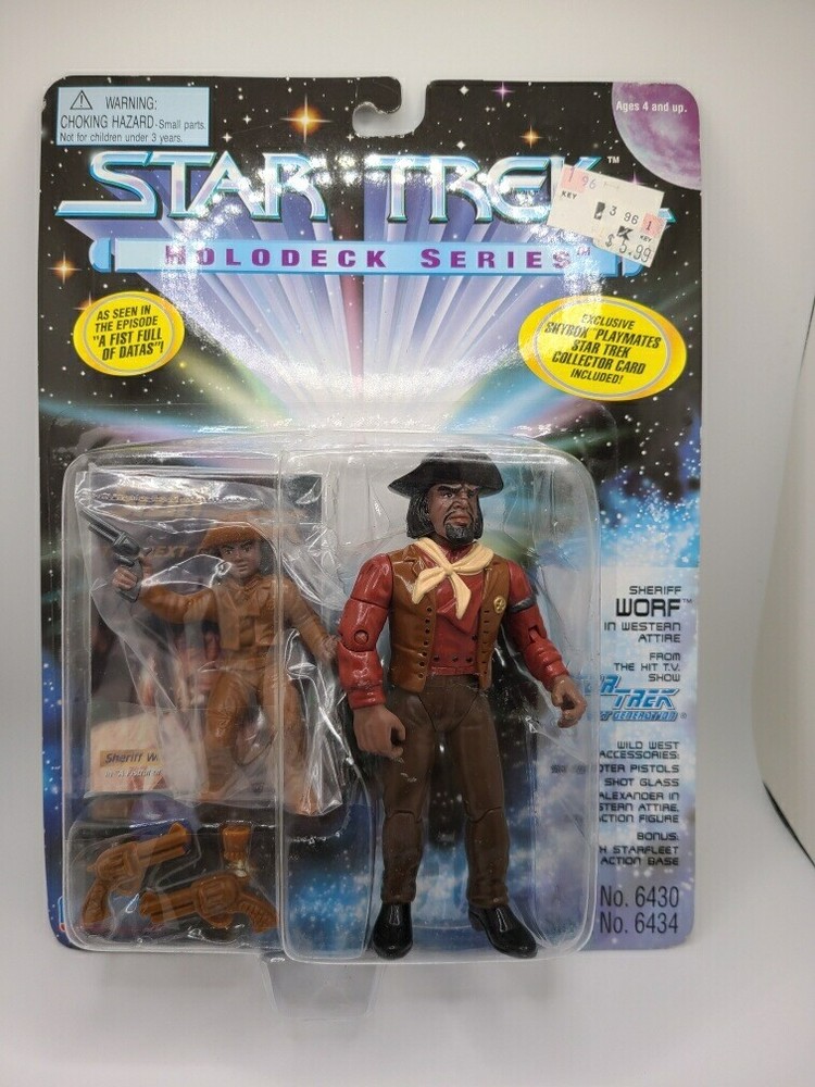 Star Trek The Next Generation Sheriff Worf & Kid Western Attire Holodeck Series