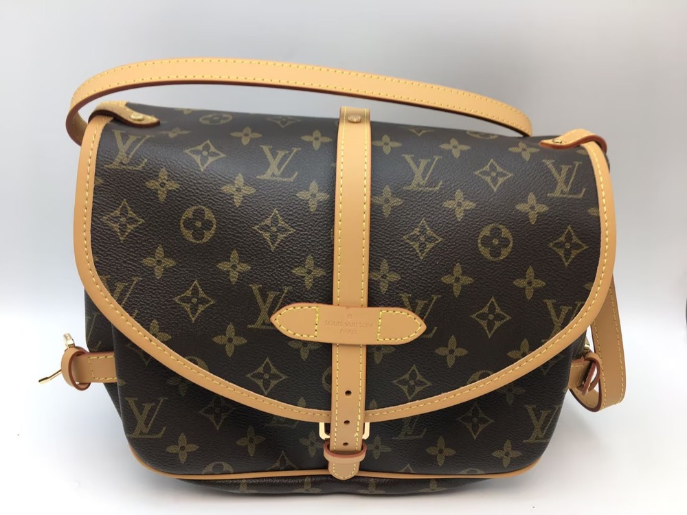 LОUІЅ VUІТТОN Handbag Sling Duffle Leather Shoulder Bag Brown miu miu keychain