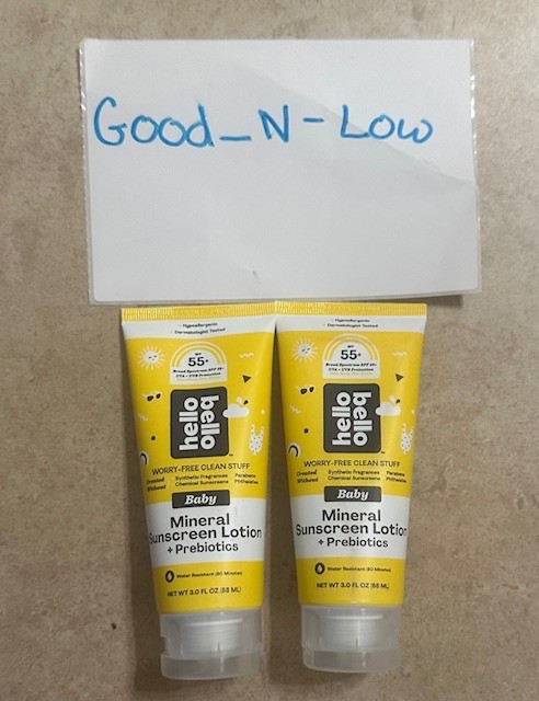 *2 PACK* Hello Bello SPF 55+ Baby Mineral Sunscreen Lotion w/ Prebiotics 3 fl oz