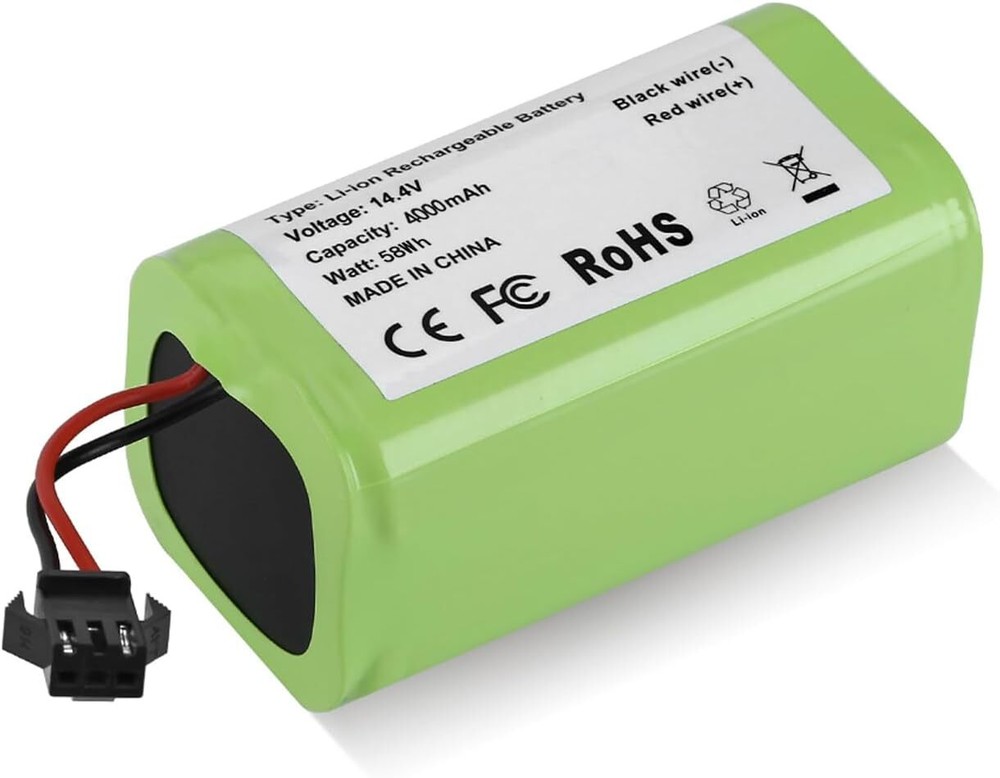 Upgraded 4000mAh N79 14.4V Battery for Eufy RoboVac 11 11S Green 3-prong Plug