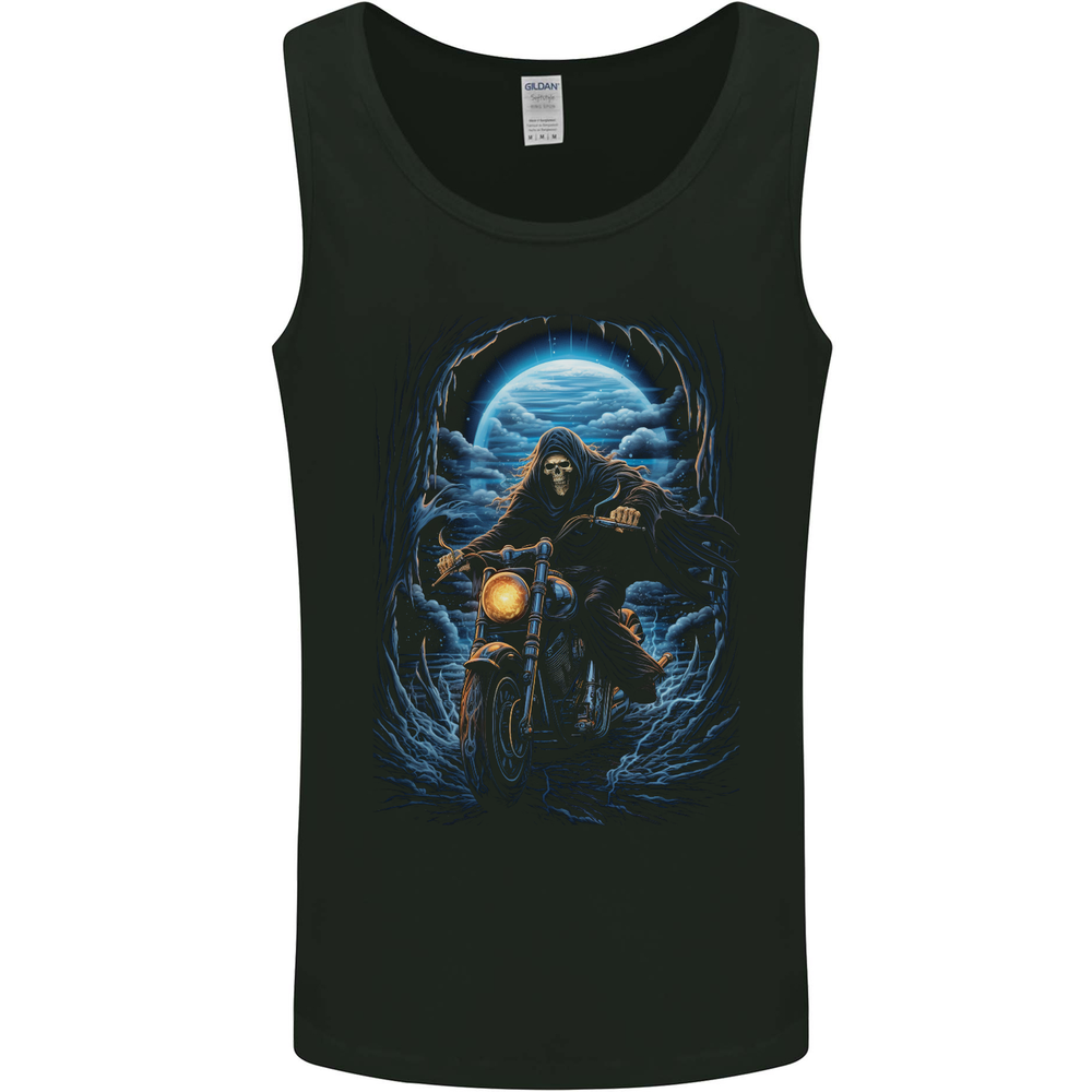 Skull Biker Motorcycle Motorbike Grim Reaper 10 Mens Vest Tank Top