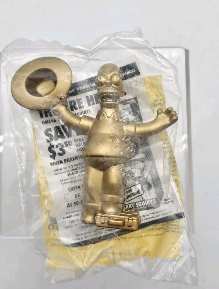 Simpsons Movie Golden Homer Burger King Kids Meal Toy 2007 Sealed