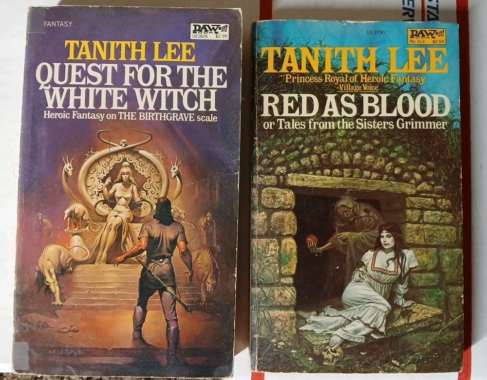 Red As Blood -Tanith Lee  1983 Daw Books Paperback #513 + Quest White Witch Lot