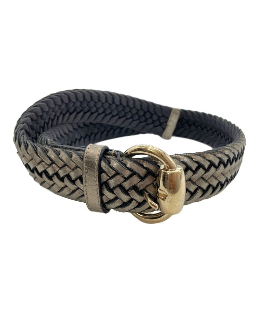 GUCCI horse bit belt Leather Black Authentic Gold Made in Italy hardware Used