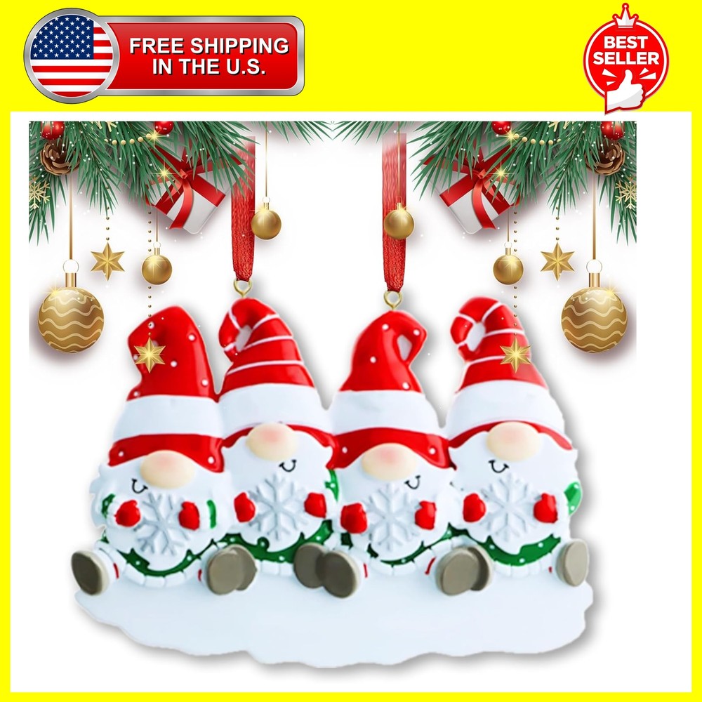 2024 Christmas Ornament, Personalized Gnome Family Christmas Tree Ornaments, DIY