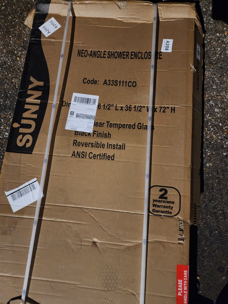 Elegant 36.5x36.5x72 Neo-Angle Corner Shower Door Enclosure