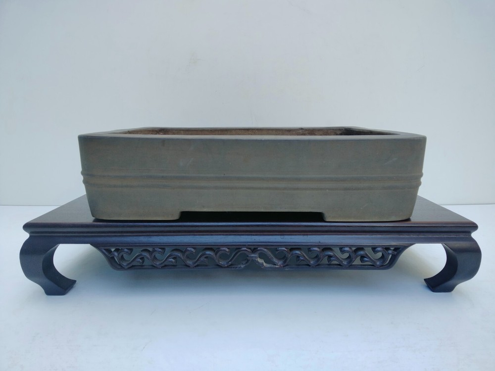 Vintage KINKA Soft Rectangular Bonsai Pot 42.2cm Wide