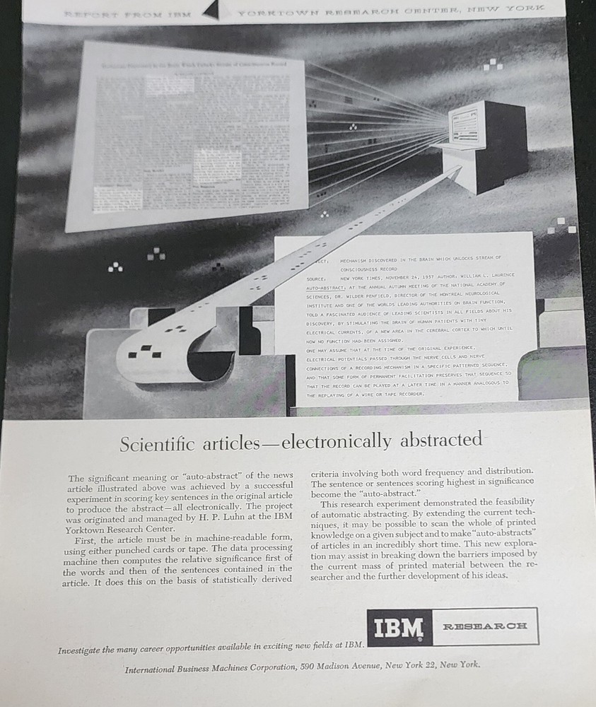 IBM Magazine Ad Vintage 1958 Original Print Advertisement Display Wall Art Gift