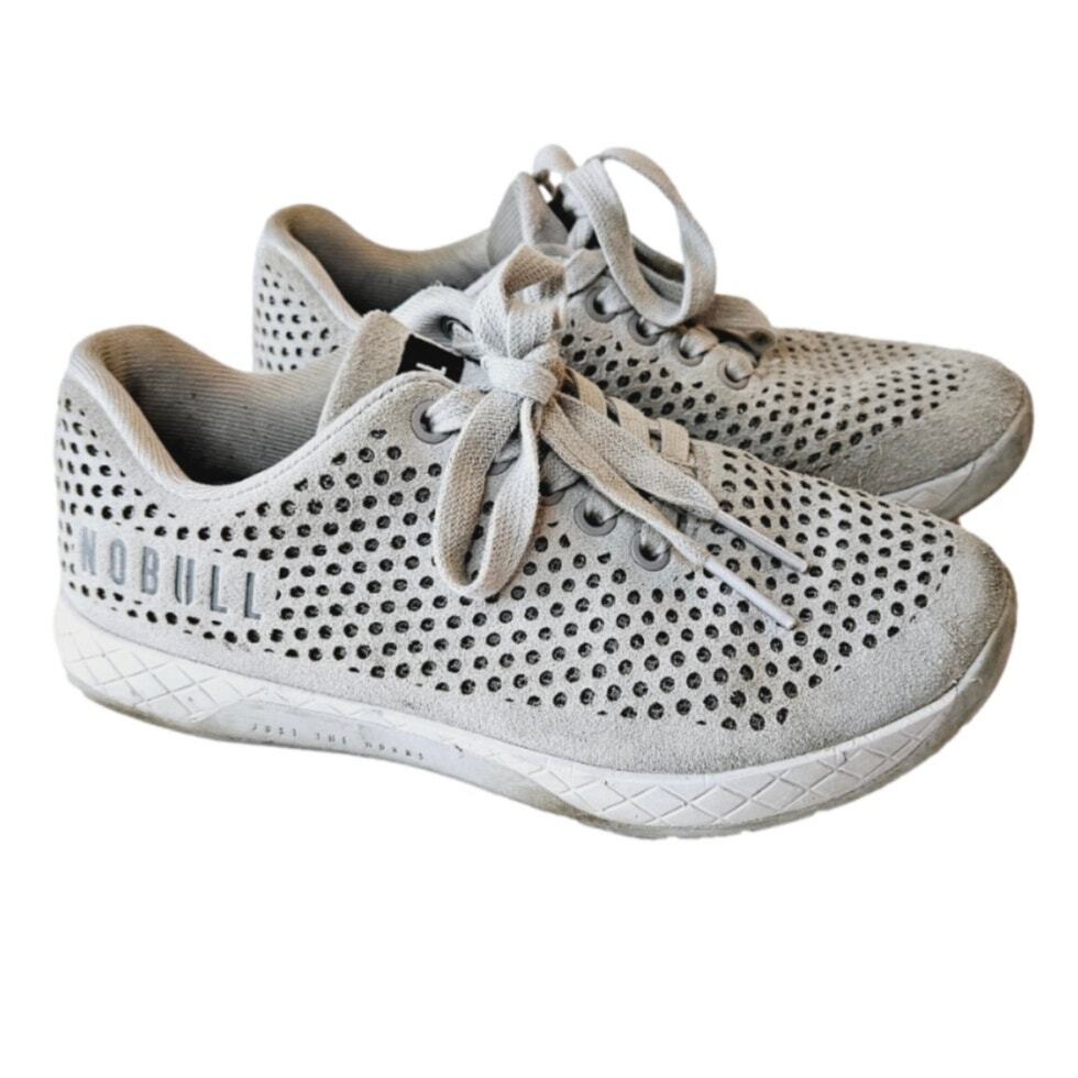 Nobull Trainers Gray Perforated Suede Crossfit Shoes Men's Sz 4.5  Women's 6