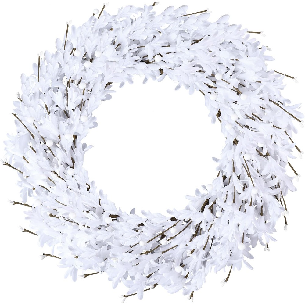 20-Inch Artificial Forsythia Wreath for All Seasons