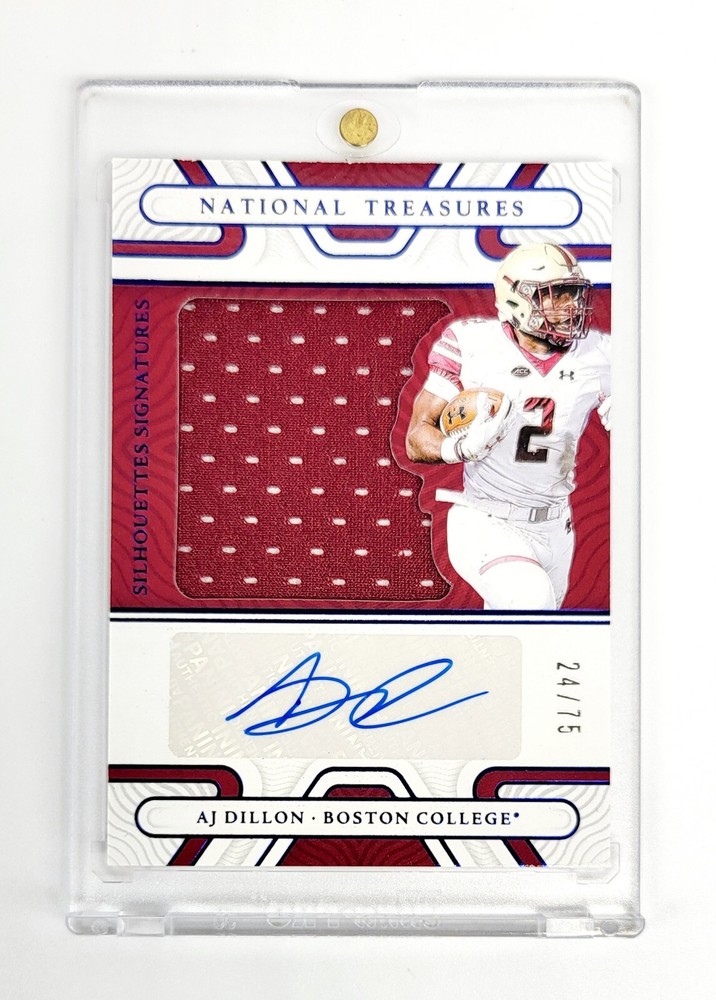 2022 National Treasures AJ Dillon RPA RC Patch Auto Mint #/75 Boston College