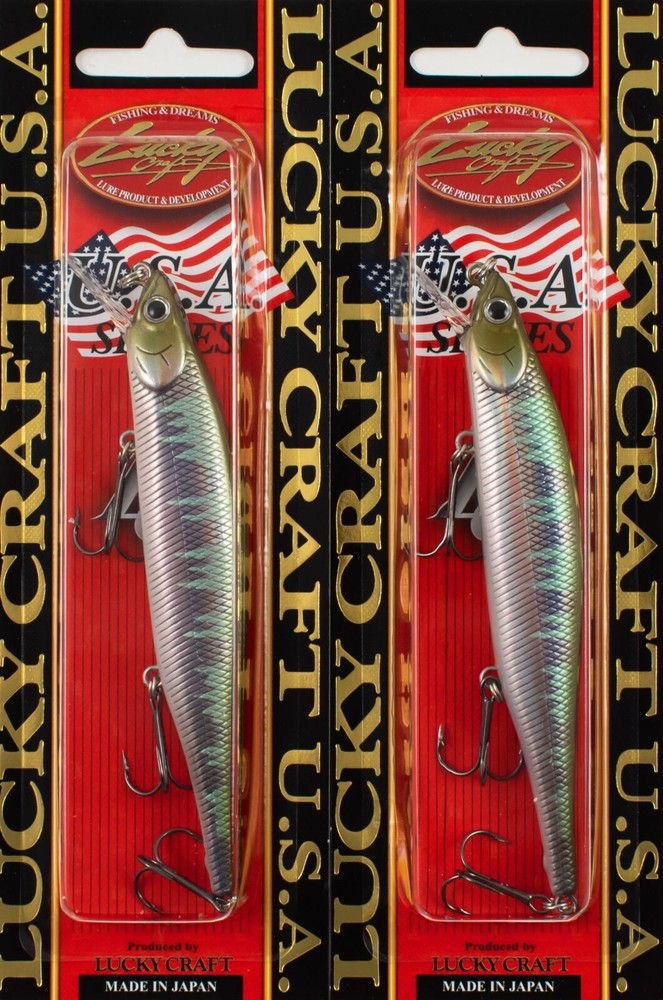 (LOT OF 2) LUCKY CRAFT LIGHTNING POINTER 110SP 1/2OZ LPT110SP-284 MSTY SHD A7343