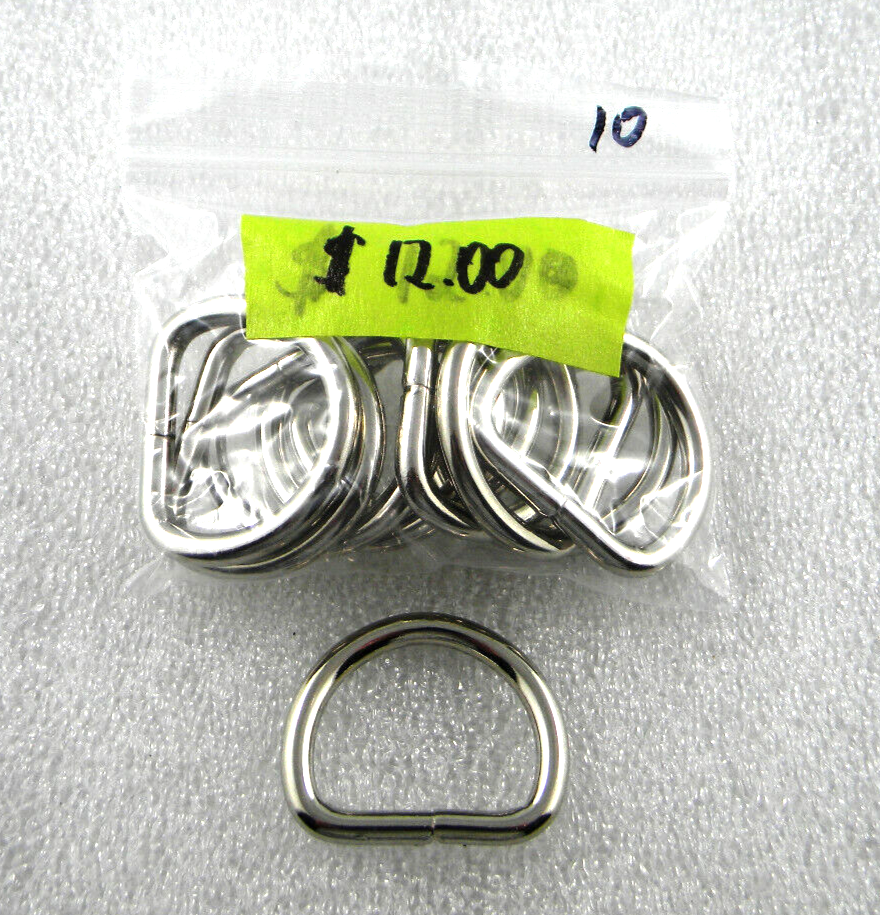 10 PCS D-RINGS TARP METAL HEAVY DUTY FABRIC DIY STRAP CRAFT TARP ROPE GREENHOUSE
