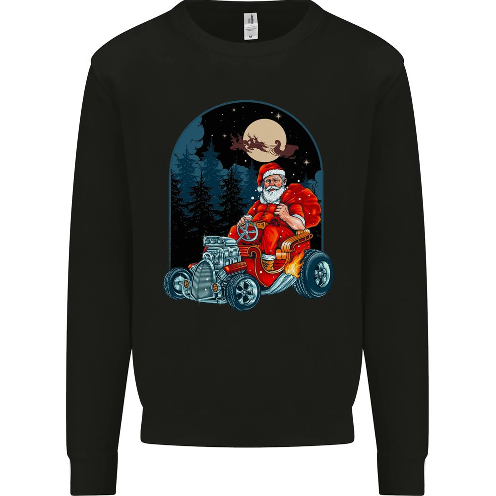 Hot Rod Santa Clause Hotrod Christmas Mens Sweatshirt Jumper