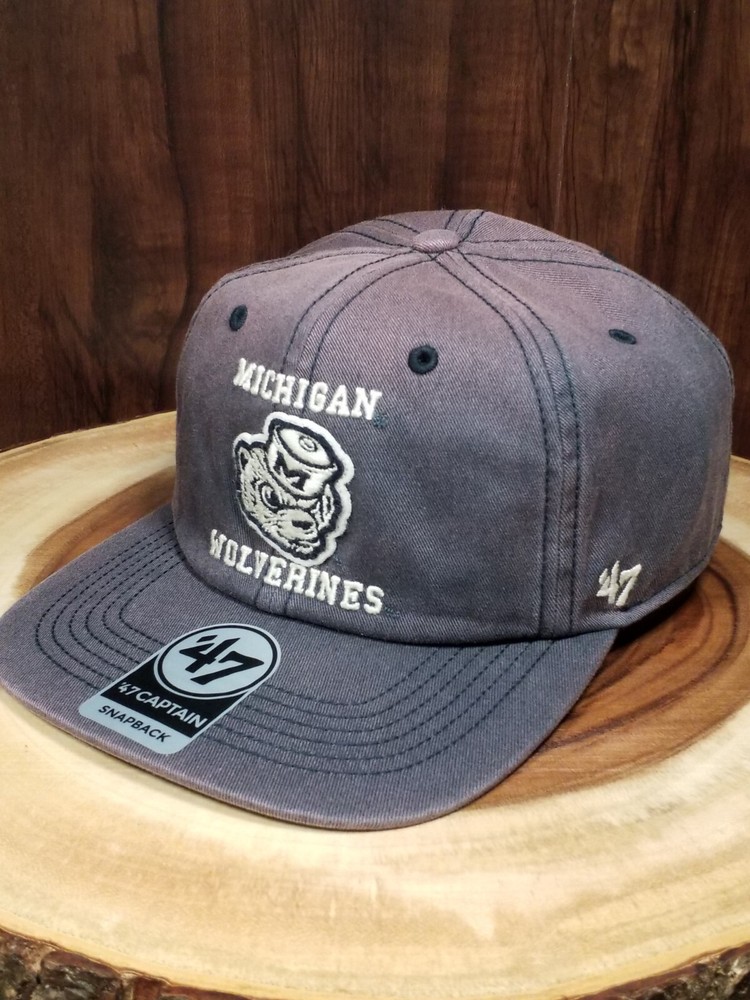 Michigan Wolverines 47 Brand College Vault Snapback Adjustable Hat Cap Go Blue