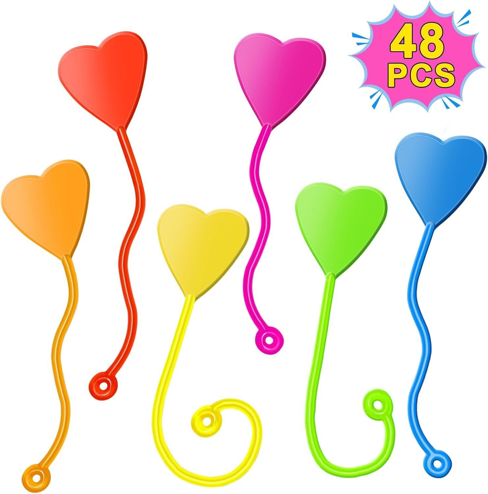 Valentines Sticky Hands Bulk 48PCS Valentines Day Gifts for Kids Classroom Prize-image